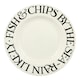 image 1 of Dinner Plate: 1 x 27cm Emma Bridgewater Dinner Plate Plate Black Toast Fish and Chips, Ceramic White