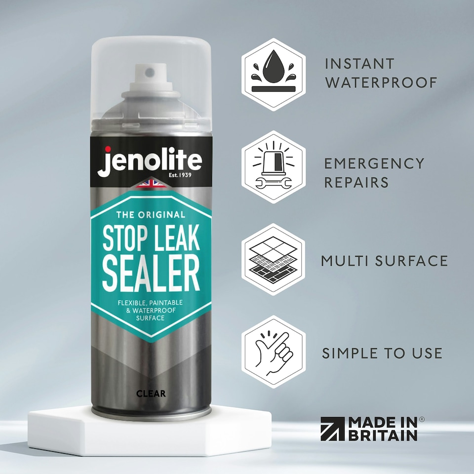 image 1 of Jenolite Stop Leak Waterproof Sealer Spray - Clear - 400ml