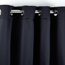 Woven Thermal Blackout Eyelet Curtains Black 116cm x 137cm | Black | Black