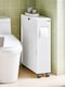 image 2 of SoBuy BZR31-W,Slim Bathroom Cabinet on Wheels with Sliding Doors | White | White | 1