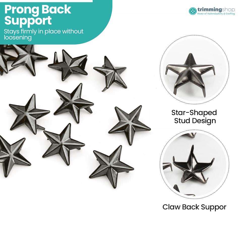 image 1 of 15mm Star Studs Claw Rivets for DIY Scrapbooking - 50pcs