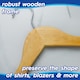 image 2 of Harbour Housewares Wooden Coat Hangers - White - Pack of 30