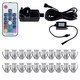 image 1 of Set of 20 - 15mm Stainless Steel IP67 Colour Changing LED Decking Kit Chrome | Clear