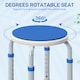 image 6 of HOMCOM 360 Swivel Seat Bath Shower Stool, Adjustable Height Shower Chair with Aluminium Frame Non-Slip Feet Chair Safe Support Home Assistance, Blue