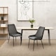 image 4 of HOMCOM Set Of 2 Quilted PU Leather Dining Chairs 4 Legs Grey