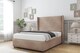 image 3 of Sloomy Stratford Mink Naples Divan Bed Base 2 Drawers Foot-End With 54 Inch Wingback Headboard & 12 Inch Matching Footboard | Brown | Mink | Small Double | 1