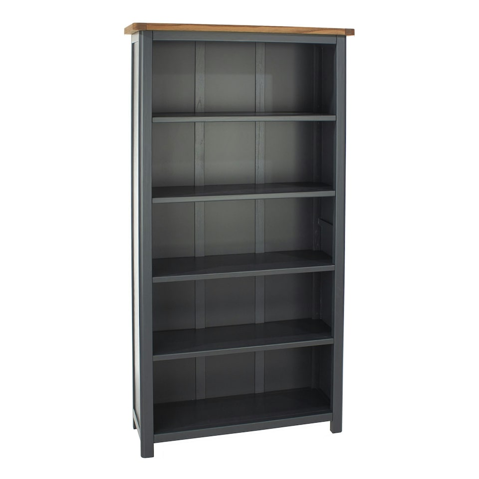 image 1 of Core Products Dunkeld Midnight Blue Tall Bookcase With Wooden Top, H180.0cm x W90.0cm x D30.0cm Blue