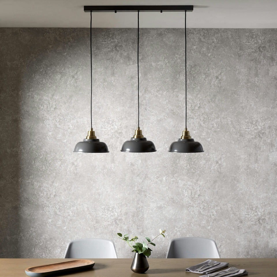 image 1 of Bakewell Grey Bar Pendant Grey