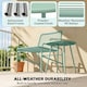 image 4 of Outsunny Rattan Bistro Set with 2 Chairs & Round Table for Patio | Green | Green | 58 x 67 x 75 cm (chair), 46 x 46 x 46 cm (table)