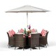 image 1 of Savannah Round 8 Seater Rattan Patio Dining Set | Brown | Brown
