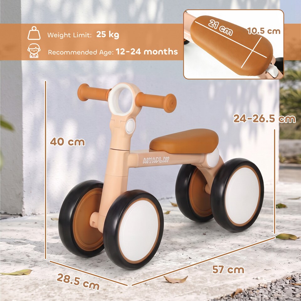 image 1 of AIYAPLAY Balance Bike Lightweight and Adjustable for 1–2 Years, Pink