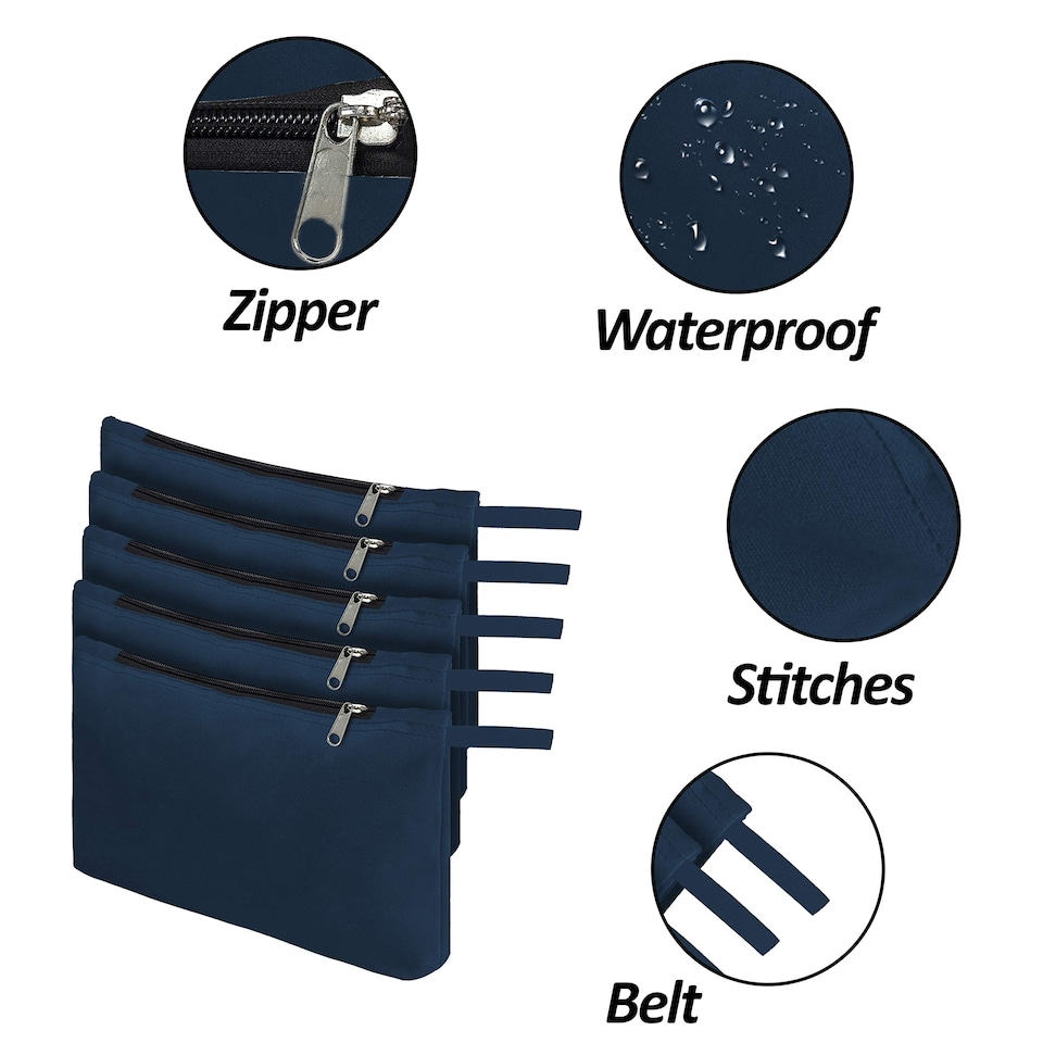 image 1 of Covers&All Tool Bag, 12 Oz Heavy Duty Waterproof Pouch with Sturdy, 7 in L x 11 in W x 7 in H, Blue