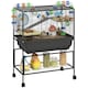 image 6 of PawHut Hamster Cage, 3 Tier Gerbil Cage on Wheels with Storage Shelf