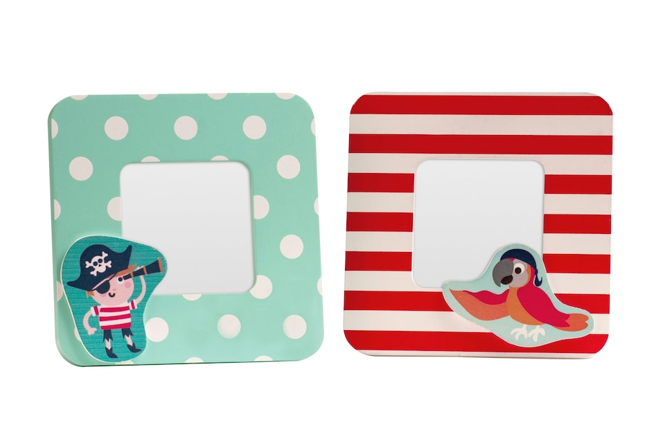 image 1 of Orsina Pirate Themed Photo Frame for Kids, Set of 2 Photo Frames with Playful Themes, Multi Photo Frames for Homes