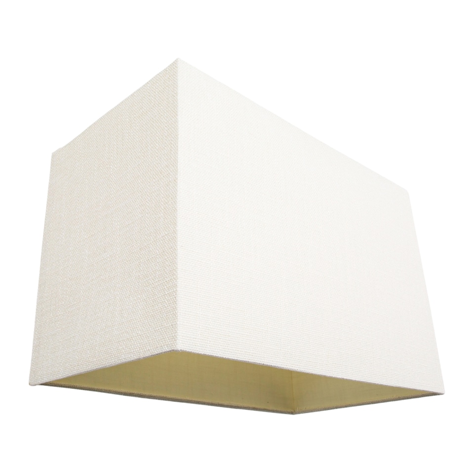 image 1 of Large Rectangular Cream Linen Fabric Lamp Shade for Table and Floor Lamp Bases | Cream