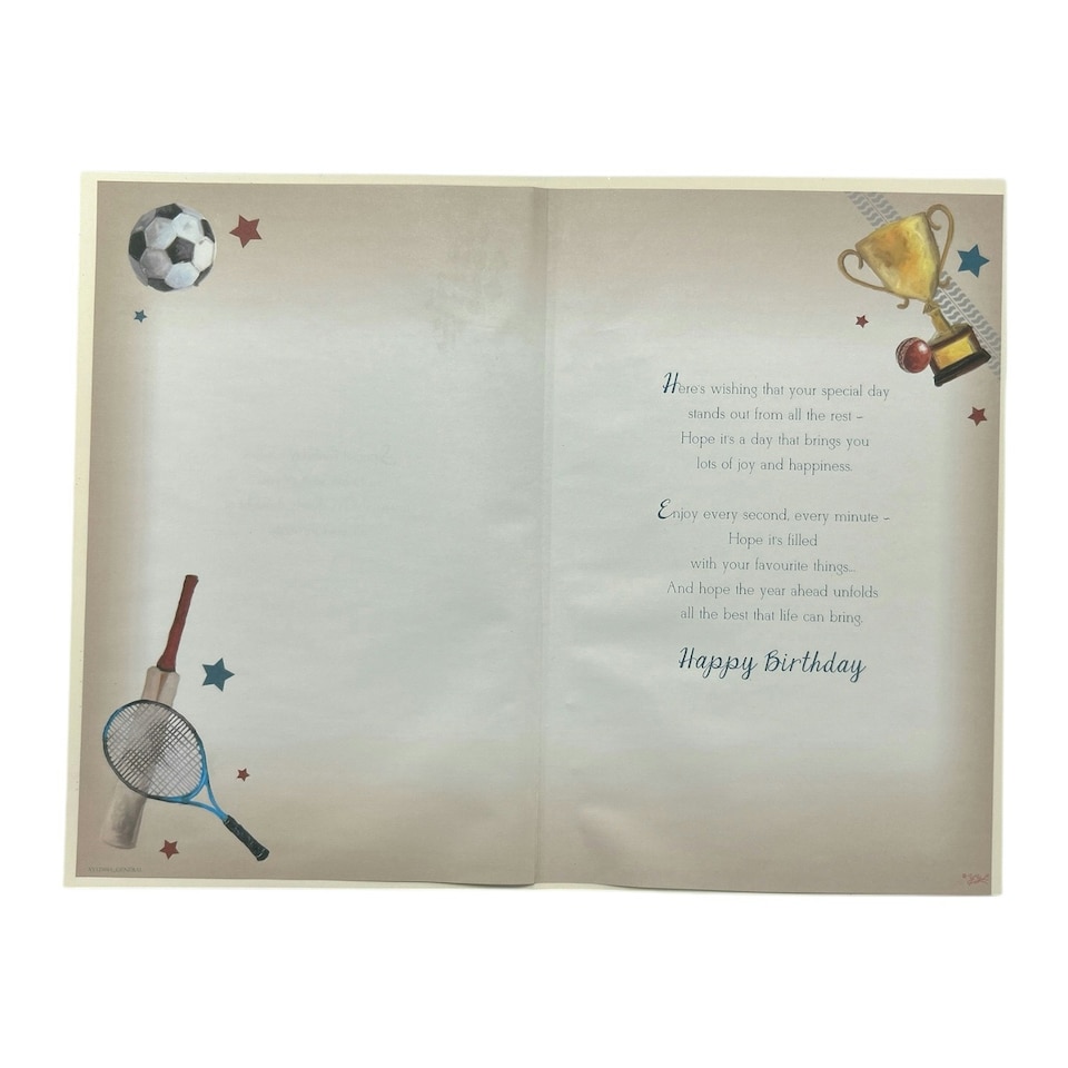 image 1 of Age 60 Male Sports Themed Design Birthday Card