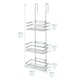 image 3 of Shower Caddy 3 Tier Bathroom Storage Organiser Hanging Basket With Shelving Over The Door Silver