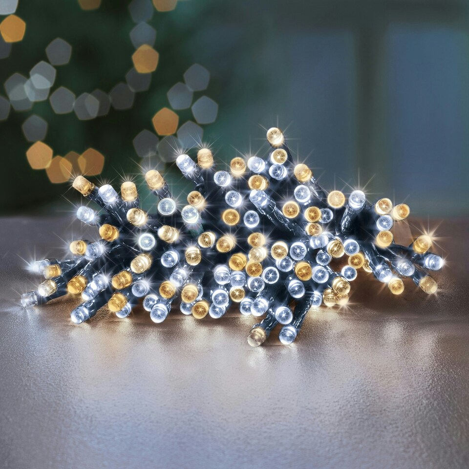 image 1 of Premier TimeLights 600 LED Lights White & Warm White 60m Green / White & Warm White LEDs