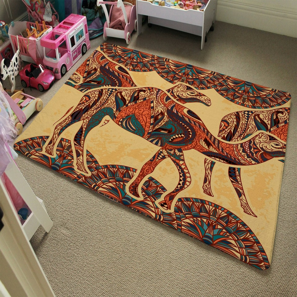 image 1 of Camels (Rug) Orange | Medium: 80x150cm
