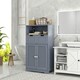 image 2 of kleankin Free Standing Bathroom Storage Cabinet with Louvred Doors, 2 Drawers, Grey