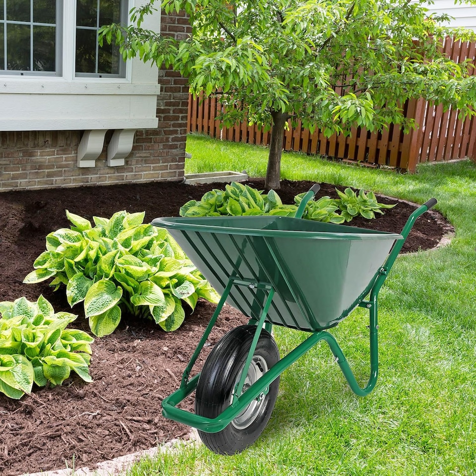 image 1 of Actiasgear – Large 85L Wheelbarrow Plastic Home Garden Stable Building Pneumatic
