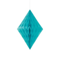 Unique Party 14 Inch Diamond Paper Decorations - Caribbean Teal - 14 inch