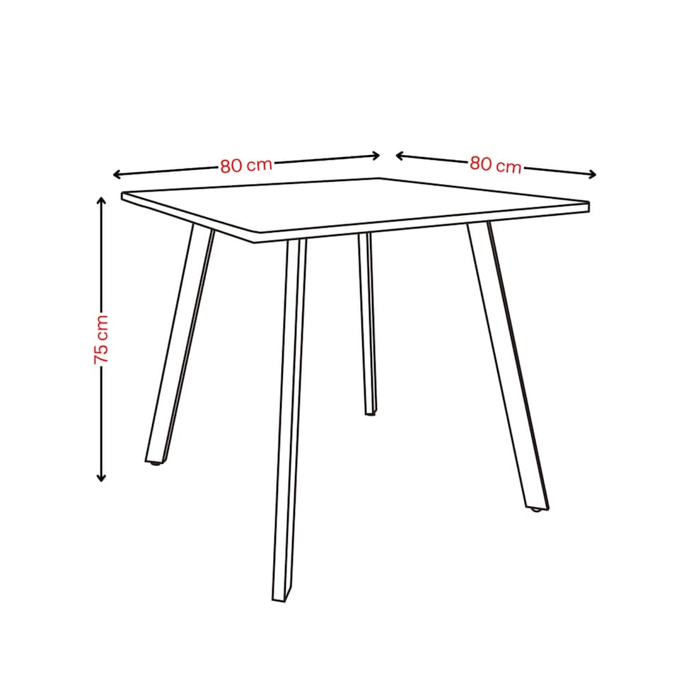 image 1 of 80cm Square Dining Table with Flat Metal Legs | Grey | 1