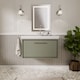 image 2 of Balterley Modern Bathroom Wall Hung Single Drawer Vanity Unit with Fireclay Basin - 1 Tap Hole | Green | Reed Green | 498 x 830 x 471mm