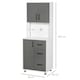 image 7 of HOMCOM Modern Kitchen Cupboard Storage Organiser Microwave Cabinet Grey