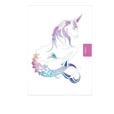 Deckled Edge Mythical Merhorse Notebook - White/Purple/Blue - A6