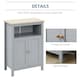 image 7 of kleankin Bathroom Floor Storage Cabinet Standing Unit W/ Doors Adjustable Shelf