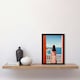 image 2 of Seaview Simple Clean Red Coastal Aesthetic Black Framed Wall Art Print A4