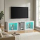 image 7 of HOMCOM 160cm TV Unit w/ LED Lights for 70in TV Modern TV Stand Cabinet | White | White