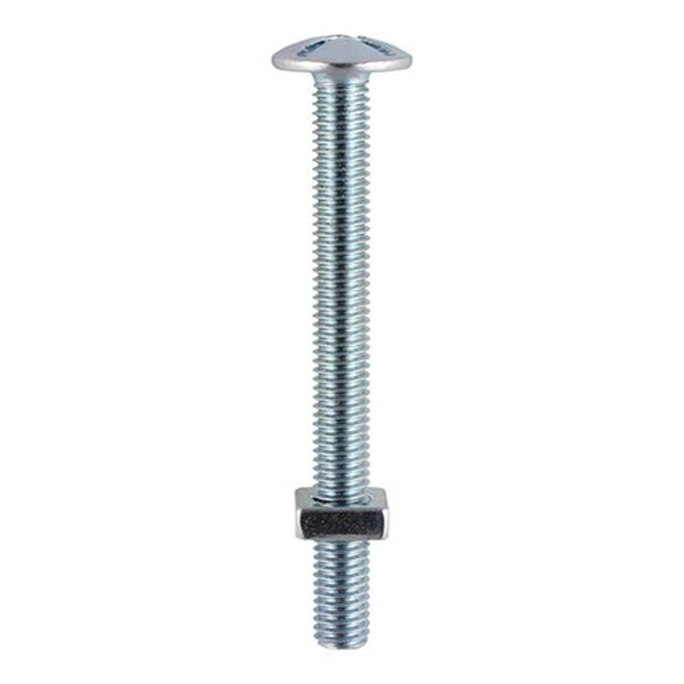 image 1 of Timco - Roofing Bolts with Square Nuts - Zinc (Size M8 x 50 - 100 Pieces)