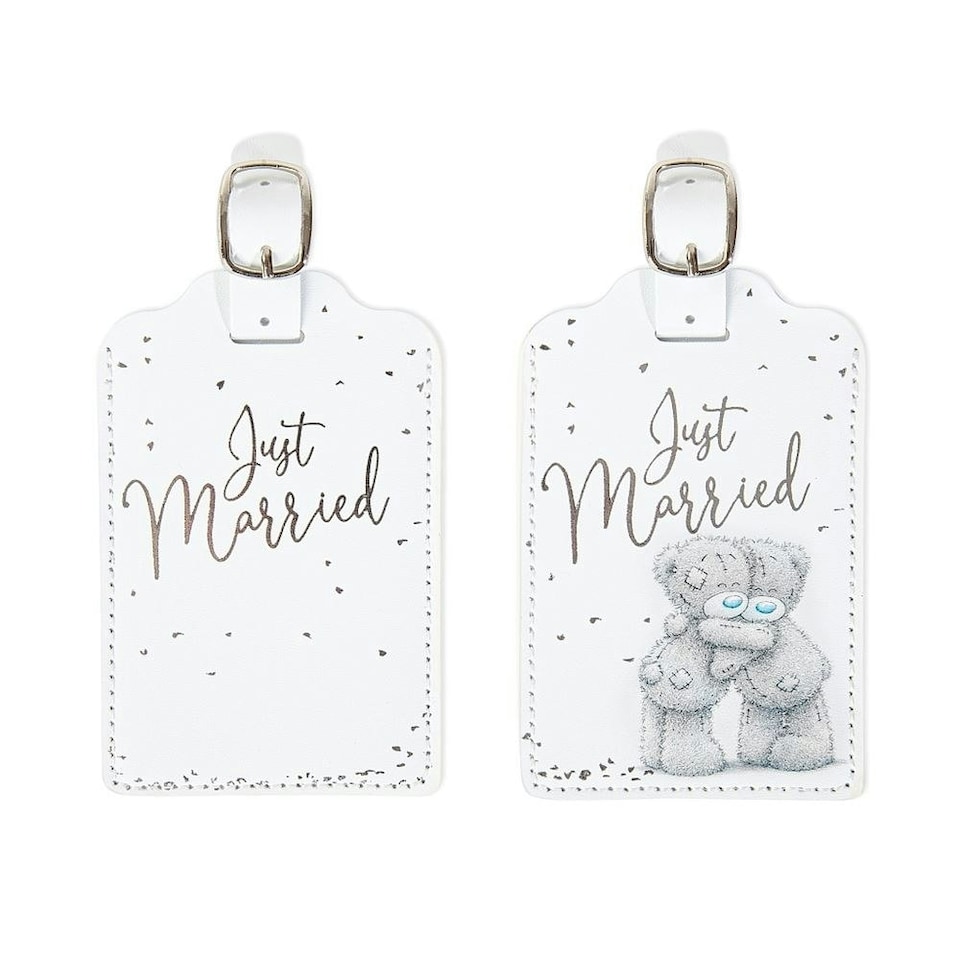 image 1 of Me to You Tatty Teddy 'Just Married' Set of 2 Luggage Tags Official Wedding Collection | Multi