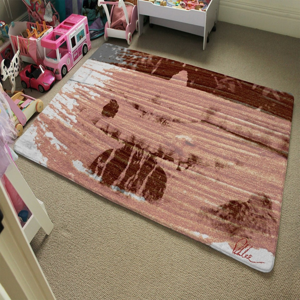 image 1 of Bird Bath (Rug) Brown | Medium: 80x150cm