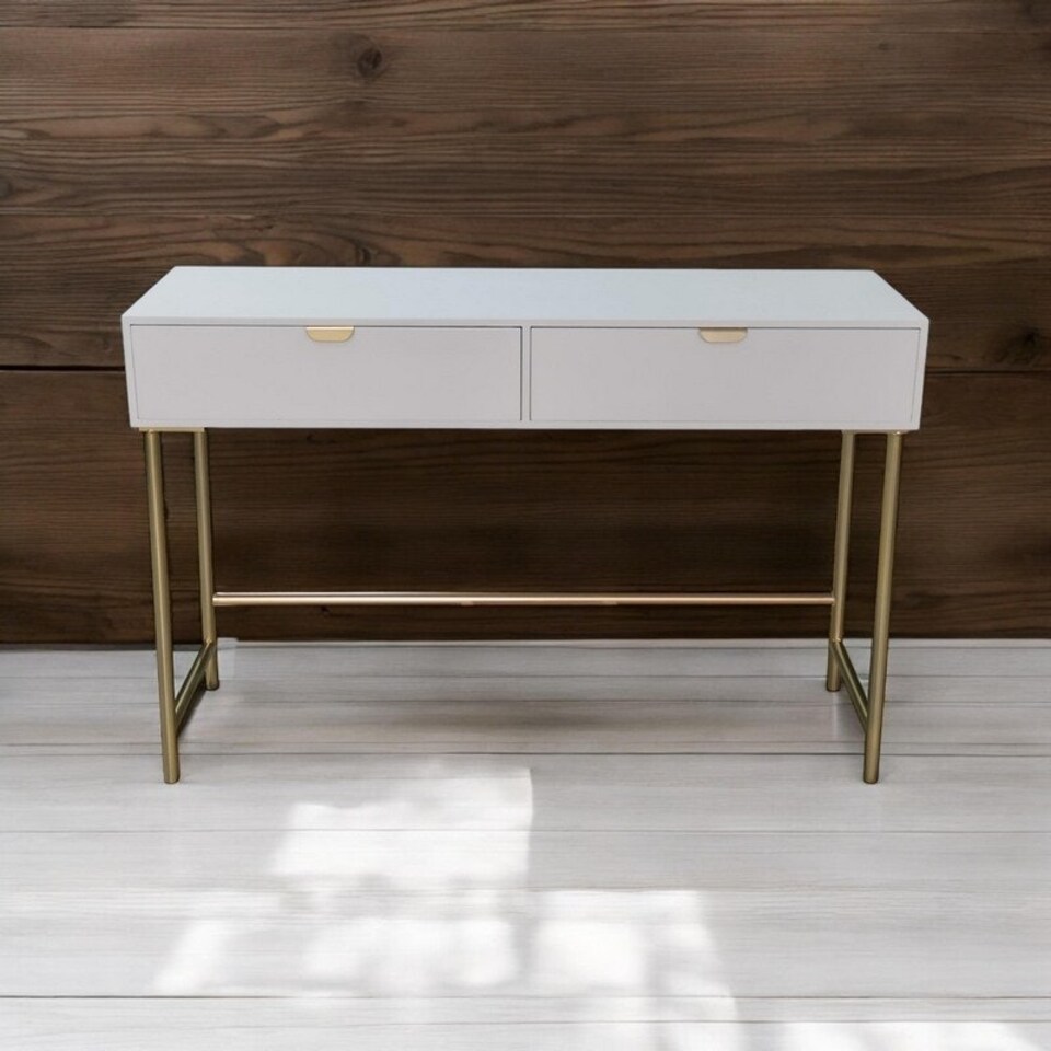 image 1 of 2 Drawer Bedside Table - Wood - L40 x W120 x H76 cm - White White