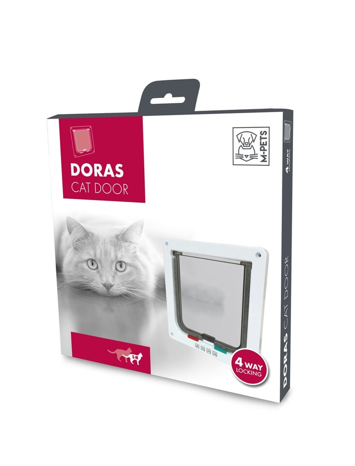 image 1 of M-PETS DORAS Cat Door White - 4 way locking