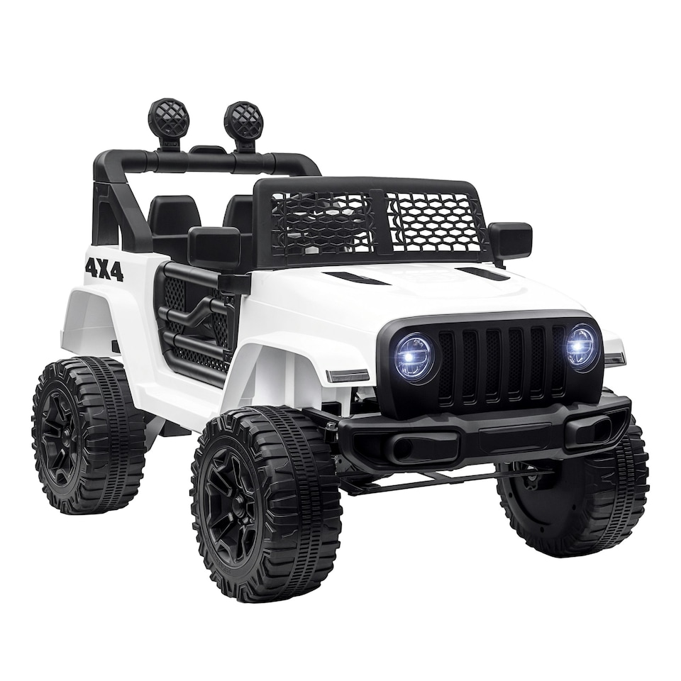 image 1 of HOMCOM 12V Kids Electric Ride On Car Truck Off-road Toy W/ Remote Control White