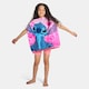 image 1 of OHS x Stitch Kids Beach Towel Hooded Poncho Absorbent Quick Dry | Pink | Poncho - Pink