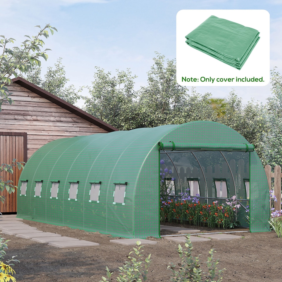 image 1 of Outsunny 6 x 3 x 2m Greenhouse Replacement Cover ONLY for Tunnel Greenhouse