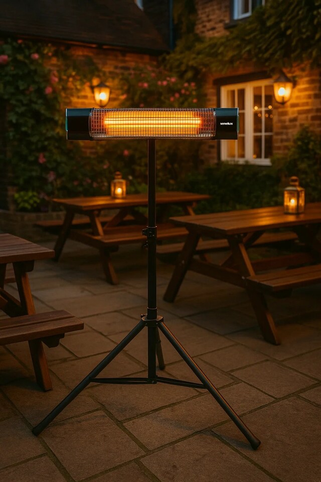 image 1 of Senelux Tripod Mounted Infrared Patio Heater with Remote Control
