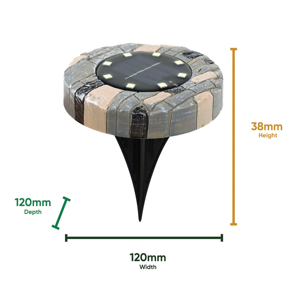 image 1 of Pack of 4 Solar Stone Effect Decking Lights