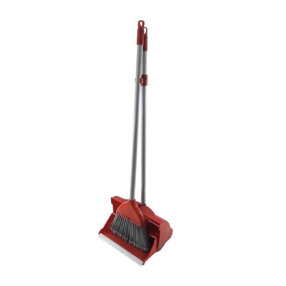 Leecroft Self Closing Dustpan & Brush Red - One Colour - One Size