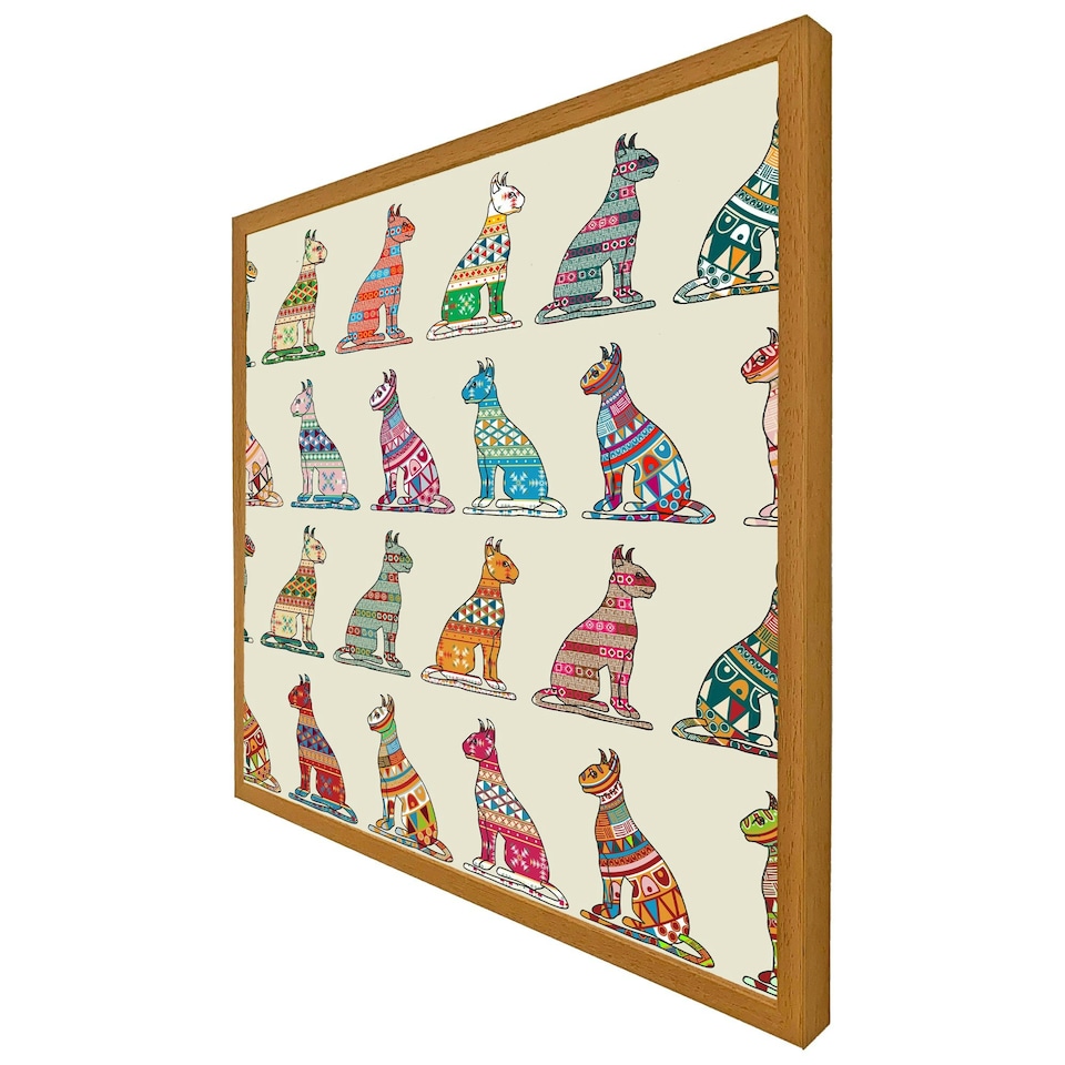 image 1 of Egyptian cats (Picutre Frame) Brown | Oak | L