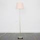 image 1 of ValueLights Modern Floor Lamp In Brushed Chrome Metal Finish With Pink Shade