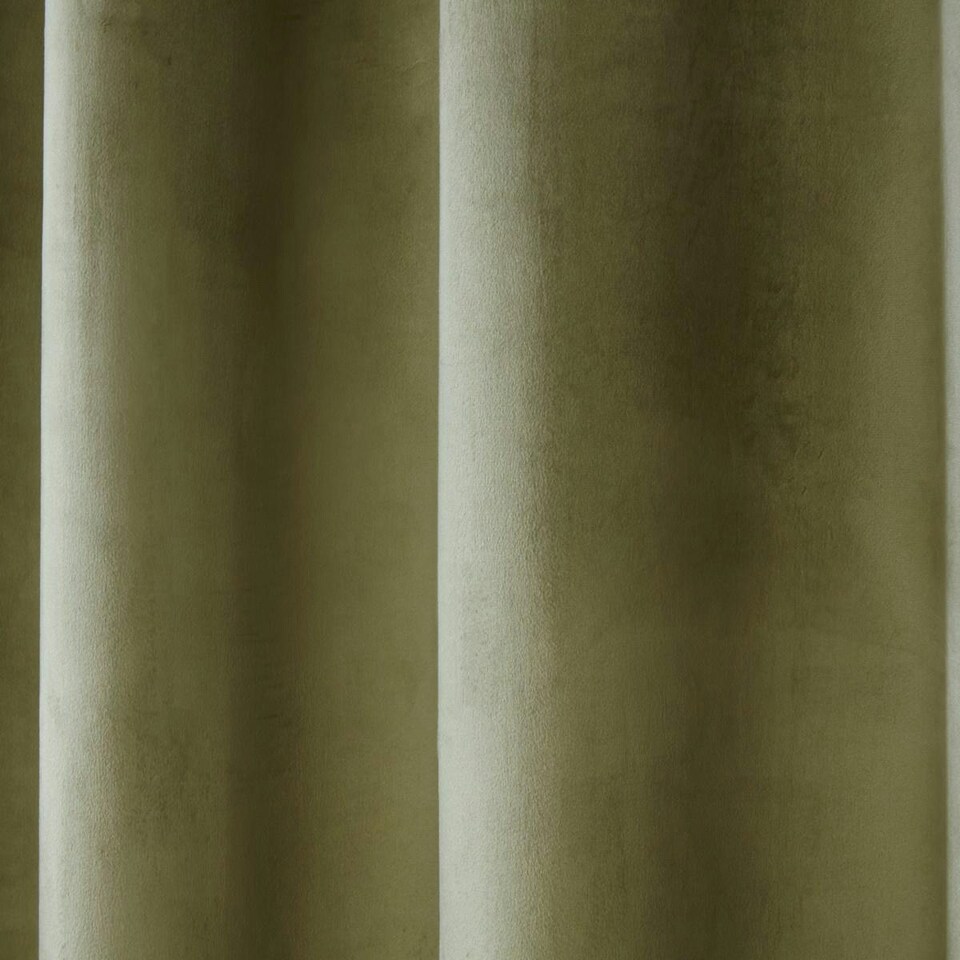 image 1 of Sundour Casa Eyelet Curtains Green Green | 66x54"