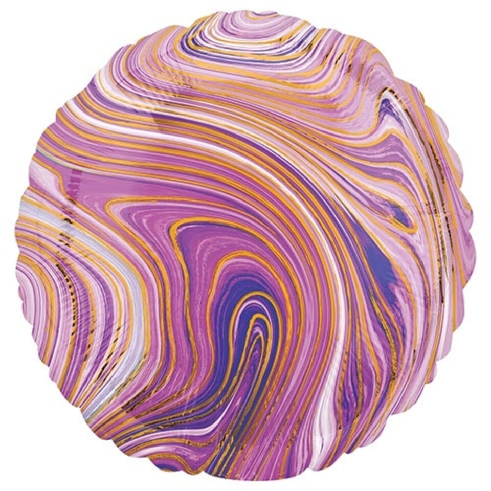 Marblez Purple Round Foil Helium Balloon 43cm / 17 in