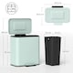 image 7 of HOMCOM 2 x 20L Double Rubbish Bin, Pedal Bin with Soft-Close Lid Green | 40L