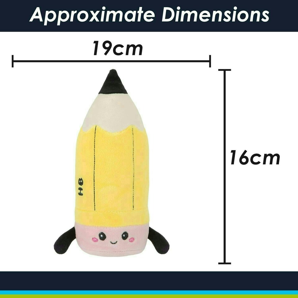 image 1 of Pencil Soft Toy Cute Plushie Huggable Cuddly Stuffed Toy 16cm Yellow